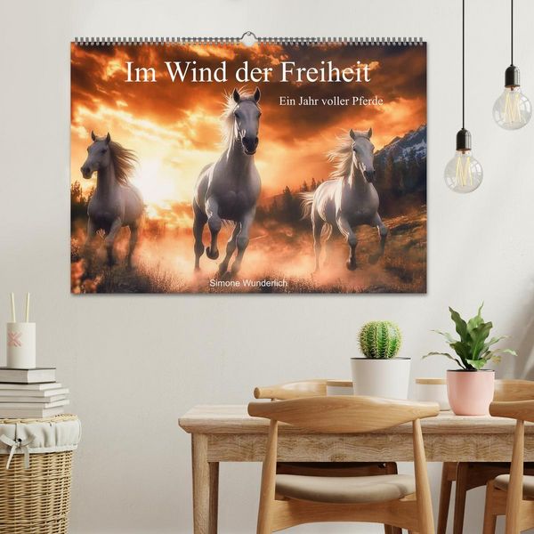 Produktbild: Im Wind der Freiheit - Ein Jahr voller Pferde (Wandkalender 2026 DIN A2 quer), CALVENDO Monatskalender