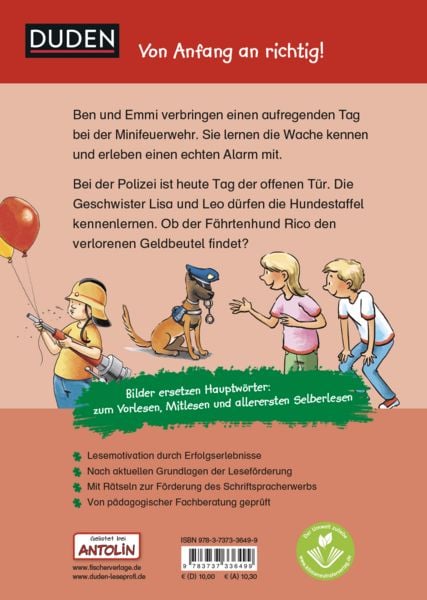 Produktbild: Duden Leseprofi &ndash; Mit Bildern lesen lernen: Einsatz bei Feuerwehr und Polizei