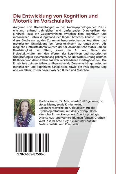 Produktbild: Die Entwicklung von Kognition und Motorik im Vorschulalter
