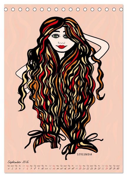 Produktbild: The HAIRSTYLAS Fashion (Desk Calendar 2026 DIN A5 portrait), CALVENDO 12 Month DeskCalendar