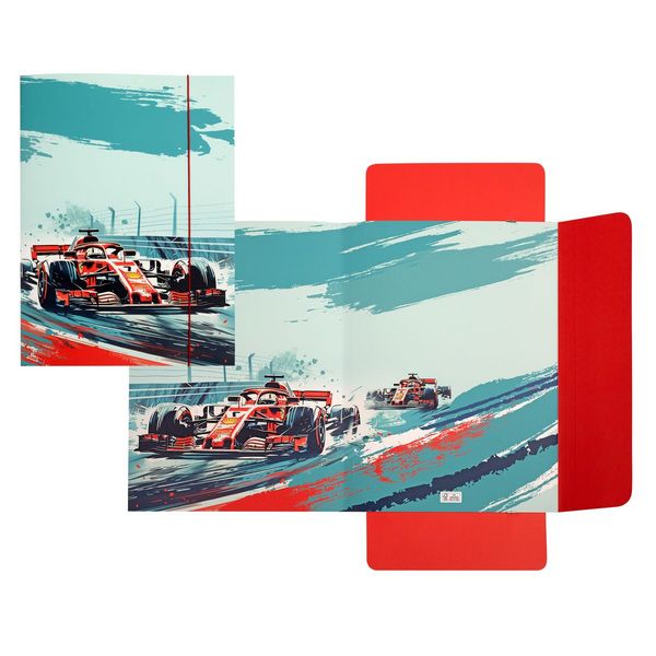 Idena Sammelmappe Autorennen mit Gummizug 400g/m² DIN A3