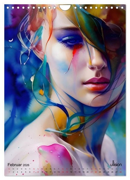 Produktbild: WILD FREI SCH&Ouml;N Aquarell-Portraits (Wandkalender 2026 DIN A4 hoch), CALVENDO Monatskalender