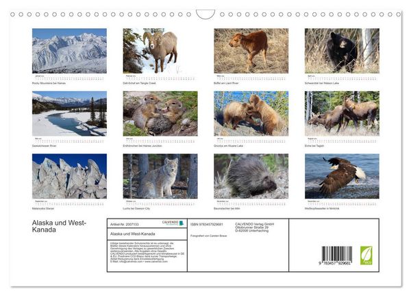 Produktbild: Alaska und West-Kanada (Wandkalender 2026 DIN A3 quer), CALVENDO Monatskalender