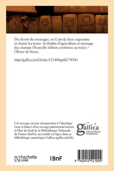 Produktbild: Du devoir du mesnager, ou L'art de bien cognoistre et choisir les terres (&Eacute;d.1873)