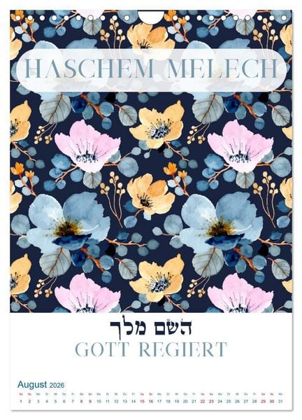 Produktbild: Hebr&auml;ische Namen Gottes aus der Torah (Wandkalender 2026 DIN A4 hoch), CALVENDO Monatskalender