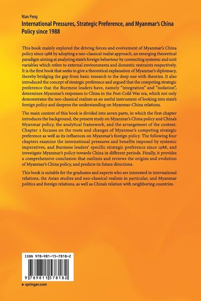 Produktbild: International Pressures, Strategic Preference, and Myanmar&rsquo;s China Policy since 1988