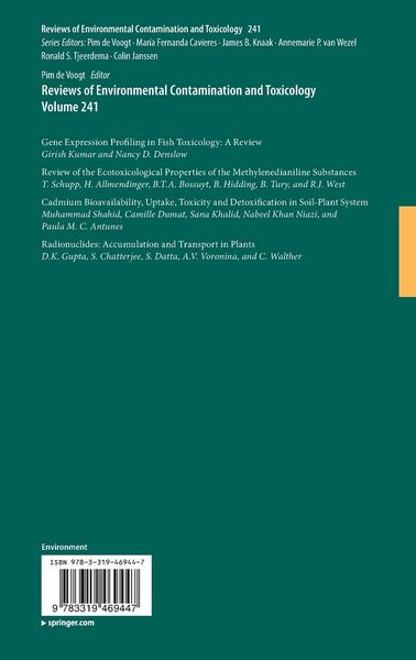 Produktbild: Reviews of Environmental Contamination and Toxicology Volume 241