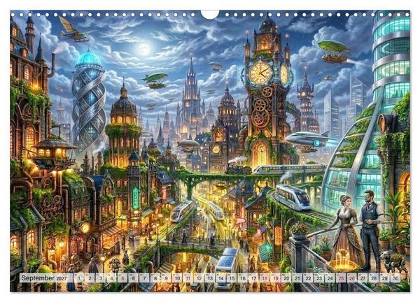 Produktbild: Steampunkwelten - Das Herz der Zeit (Wandkalender 2027 DIN A3 quer), CALVENDO Monatskalender