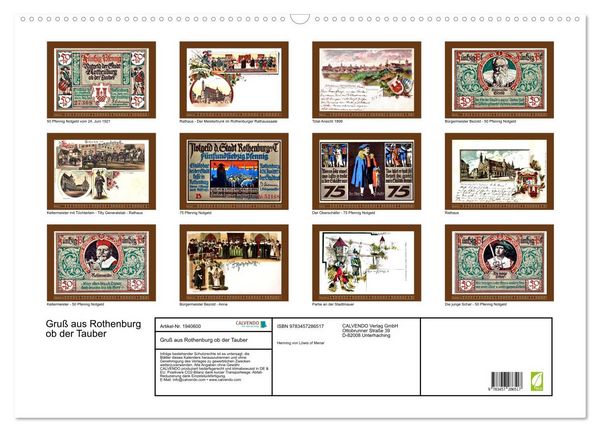 Produktbild: Gru&szlig; aus Rothenburg ob der Tauber (Wandkalender 2026 DIN A2 quer), CALVENDO Monatskalender