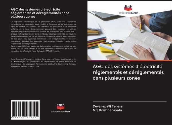Produktbild: AGC des syst&egrave;mes d'&eacute;lectricit&eacute; r&eacute;glement&eacute;s et d&eacute;r&eacute;glement&eacute;s dans plusieurs zones