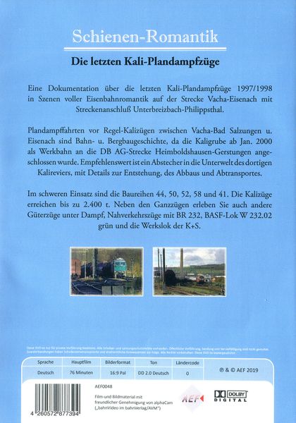 Produktbild: Romantik auf Schienen - Die letzten Kali-Plandampfz&uuml;ge