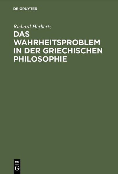 Produktbild: Das Wahrheitsproblem in der griechischen Philosophie