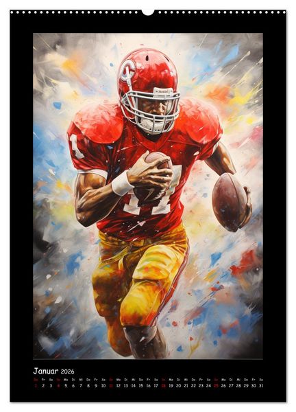 Produktbild: American Football. Paintings (Wandkalender 2026 DIN A2 hoch), CALVENDO Monatskalender