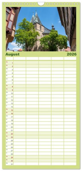 Produktbild: Familienplaner 2026 - Historisches Quedlinburg - Sachsen-Anhalt mit 5 Spalten (Wandkalender, 21 x 45 cm) CALVENDO