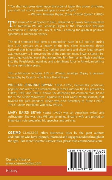 Produktbild: The Cross of Gold Speech and Life of Williams Jenning Bryan