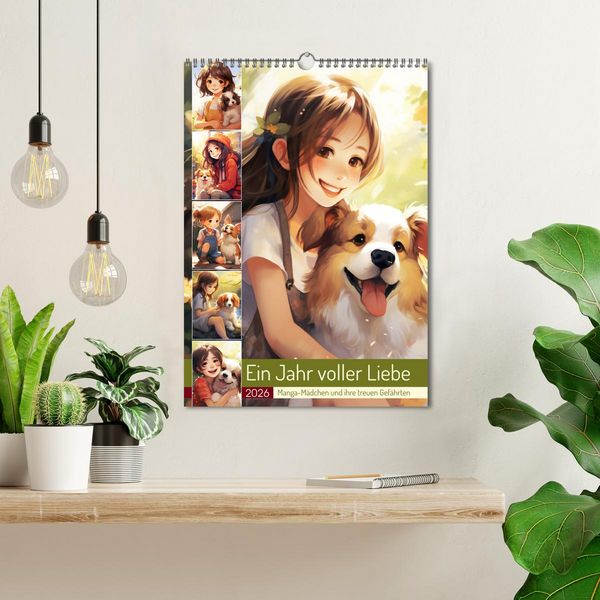 Produktbild: Ein Jahr voller Liebe. Manga-M&auml;dchen und ihre treuen Gef&auml;hrten (Wandkalender 2026 DIN A3 hoch), CALVENDO Monatskalender