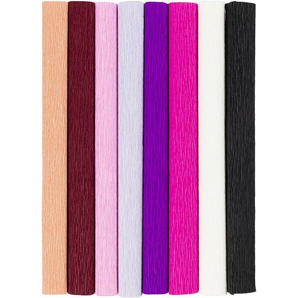 Produktbild: Creativ Company Krepppapier, Blatt 25x60 cm, Kreppanteil: 180%, 105 g, Harmonie in Lila-Pink, 8 Blatt