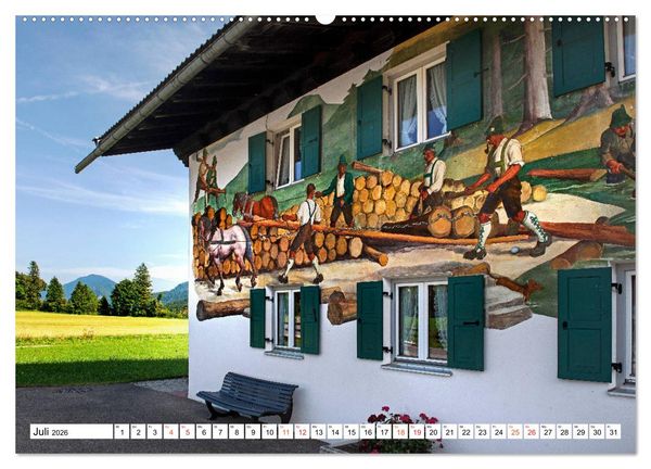Produktbild: Oberbayerische L&uuml;ftlmalerei (hochwertiger Premium Wandkalender 2026 DIN A2 quer), Kunstdruck in Hochglanz