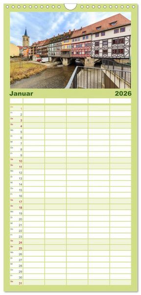 Produktbild: Familienplaner 2026 - Deutsche Br&uuml;cken mit 5 Spalten (Wandkalender, 21 x 45 cm) CALVENDO