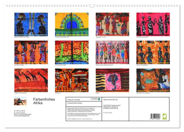 Produktbild: Farbenfrohes Afrika (Wandkalender 2026 DIN A2 quer), CALVENDO Monatskalender