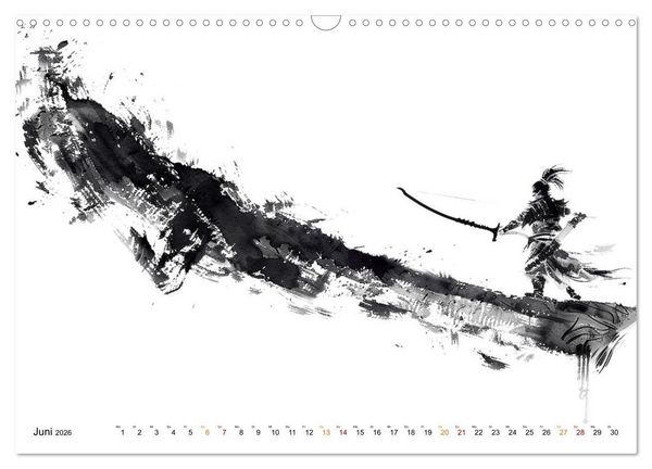 Produktbild: Samurai Illustrationen (Wandkalender 2026 DIN A3 quer), CALVENDO Monatskalender