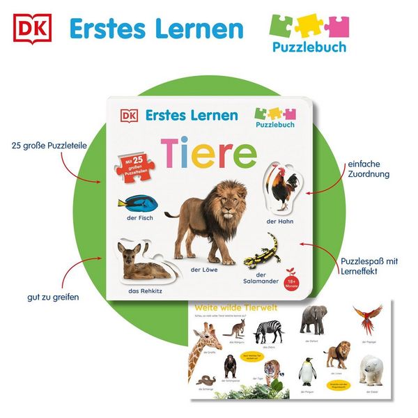 Produktbild: Erstes Lernen Puzzlebuch. Tiere
