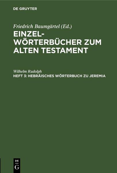 Produktbild: Hebr&auml;isches W&ouml;rterbuch zu Jeremia
