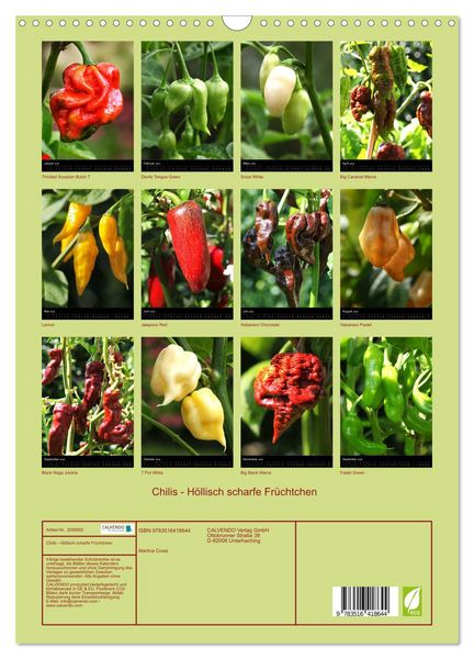 Produktbild: Chilis - H&ouml;llisch scharfe Fr&uuml;chtchen (Wandkalender 2026 DIN A3 hoch), CALVENDO Monatskalender