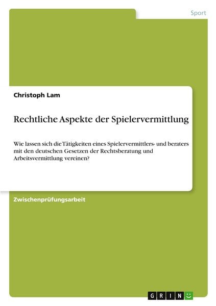 Produktbild: Rechtliche Aspekte der Spielervermittlung