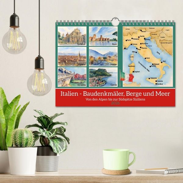 Produktbild: Italien - Baudenkm&auml;ler, Berge und Meer (Wandkalender 2026 DIN A4 quer), CALVENDO Monatskalender