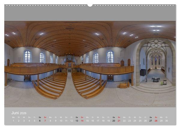 Produktbild: Backnang - Panoramablicke in die Stiftskirche (Wandkalender 2026 DIN A2 quer), CALVENDO Monatskalender