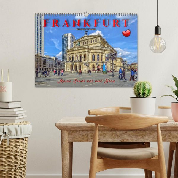 Produktbild: Frankfurt - meine Stadt mit viel Herz (Wandkalender 2026 DIN A3 quer), CALVENDO Monatskalender