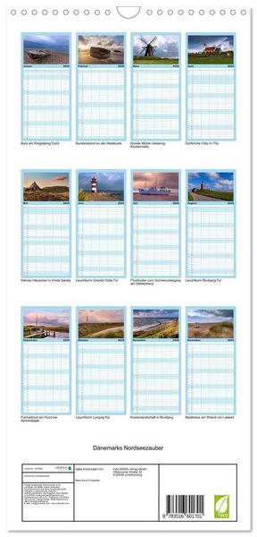 Produktbild: Familienplaner 2026 - D&auml;nemarks Nordseezauber mit 5 Spalten (Wandkalender, 21 x 45 cm) CALVENDO