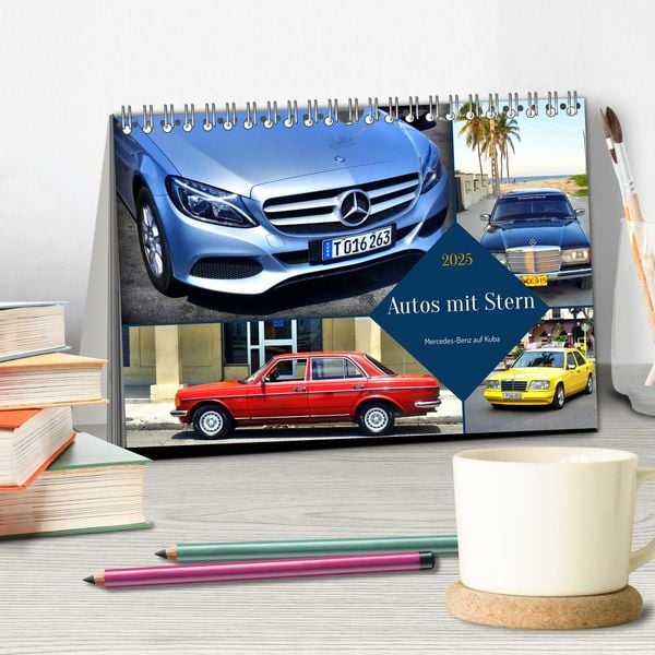 Produktbild: Autos mit Stern - Mercedes-Benz auf Kuba (Tischkalender 2025 DIN A5 quer), CALVENDO Monatskalender