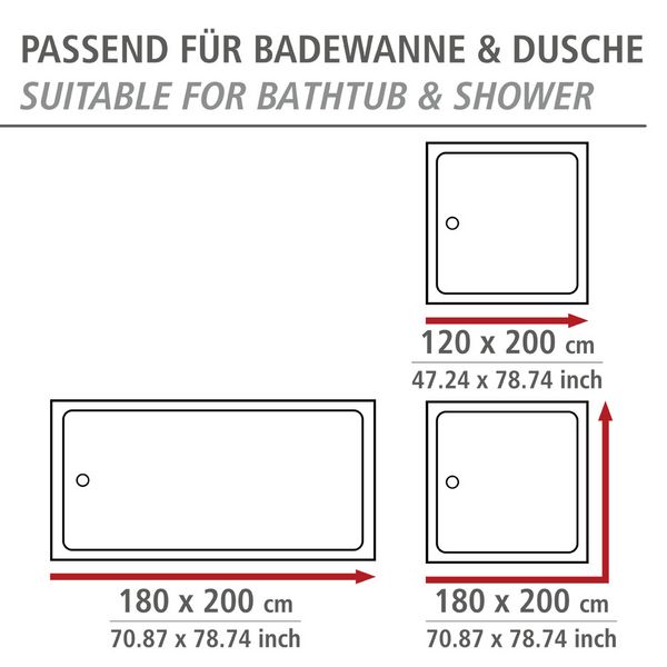 Produktbild: Anti-Schimmel Duschvorhang Mod. Ginkgo, antibakteriell beschichtet