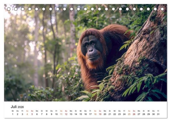 Produktbild: Orang Utans - Leben in den Baumkronen (Tischkalender 2026 DIN A5 quer), CALVENDO Monatskalender