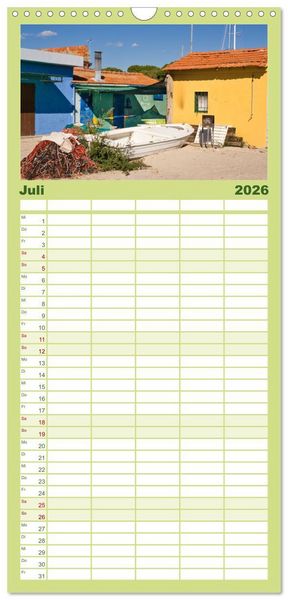 Produktbild: Familienplaner 2026 - Toskana. Livorno - Volterra - Piombino mit 5 Spalten (Wandkalender, 21 x 45 cm) CALVENDO