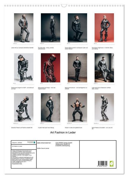 Produktbild: Art Fashion in Leder (Wandkalender 2026 DIN A2 hoch), CALVENDO Monatskalender