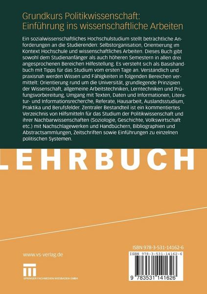 Produktbild: Grundkurs Politikwissenschaft: Einf&uuml;hrung ins wissenschaftliche Arbeiten