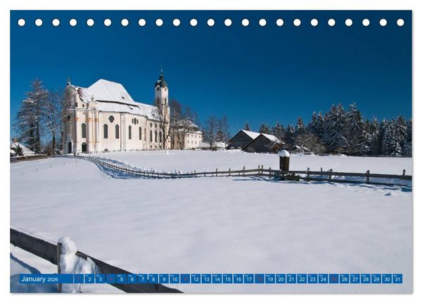 Produktbild: Romantic Places In Bavaria (Desk Calendar 2026 DIN A5 landscape), CALVENDO 12 Month DeskCalendar