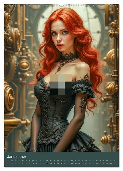 Produktbild: Steampunk Noir (Wandkalender 2026 DIN A2 hoch), CALVENDO Monatskalender