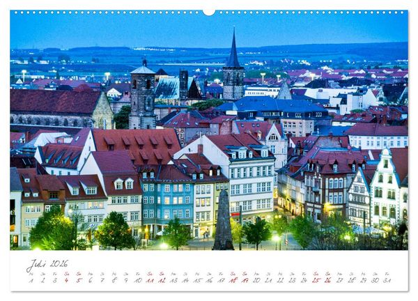 Produktbild: Erfurt - Die Landeshauptstadt mit Geschichte (hochwertiger Premium Wandkalender 2026 DIN A2 quer), Kunstdruck in Hochglanz