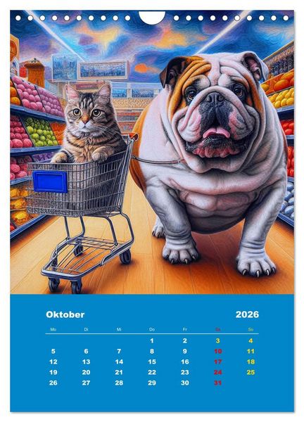 Produktbild: Abenteuer mit Micki und Bullig! (Wandkalender 2026 DIN A4 hoch), CALVENDO Monatskalender