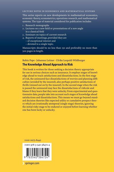 Produktbild: The Knowledge Ahead Approach to Risk