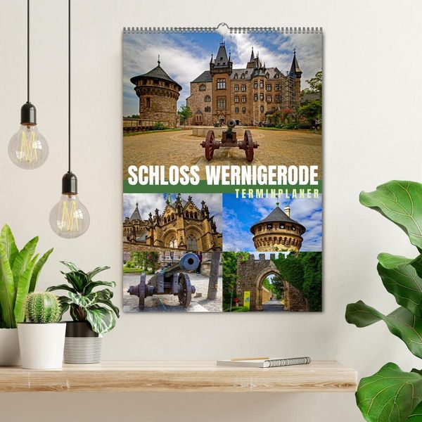 Produktbild: Schloss Wernigerode - Terminplaner (Wandkalender 2026 DIN A2 hoch), CALVENDO Monatskalender