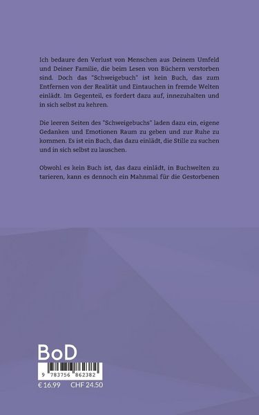 Produktbild: Schweigebuch