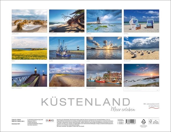 Produktbild: K&uuml;stenland Kalender 2027 - Meer erleben