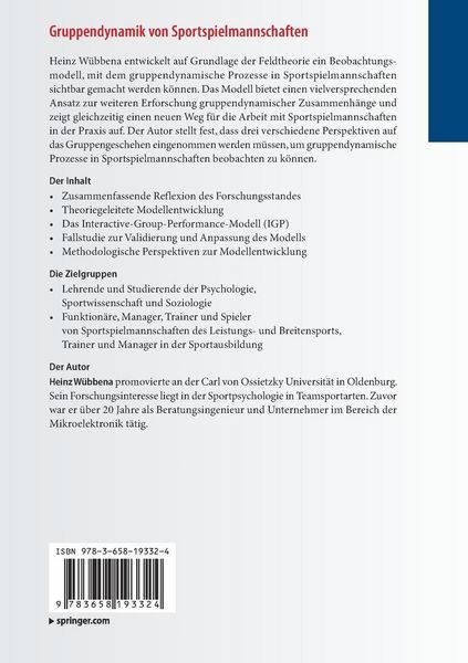 Produktbild: Gruppendynamik von Sportspielmannschaften