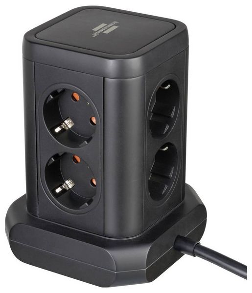 Produktbild: Brennenstuhl 1153560010 Steckdosenturm Schwarz Schutzkontakt 1St.