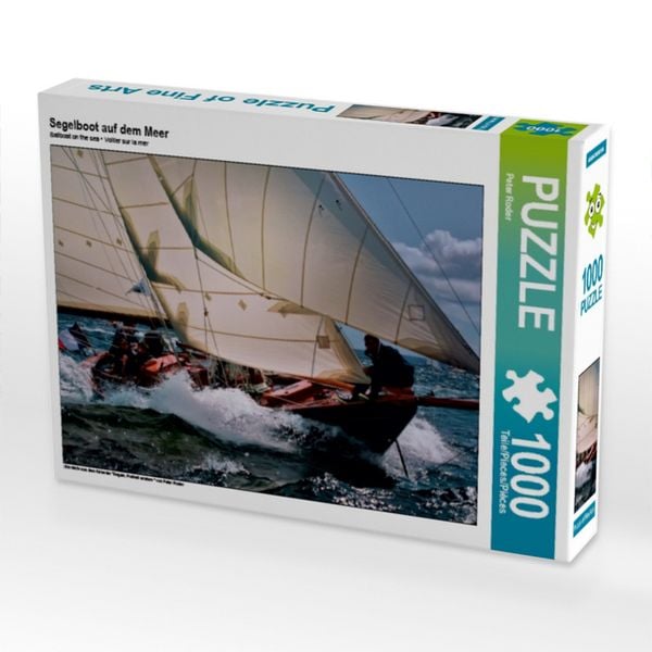 CALVENDO Puzzle Segelboot auf dem Meer | 1000 Teile Lege-Größe 64x48cm Foto-Puzzle für glückliche Stunden